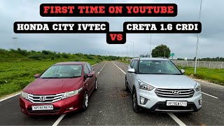 HONDA CITY 3RD GEN VS CRETA 1ST GEN DRAG RACE | 1.6 CRDI AT VS 1.5 IVTEC MT | #viral #honda #hyundai