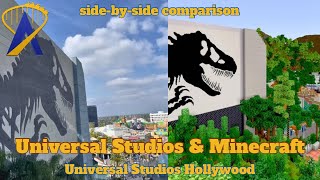 Minecraft and Universal Studios Hollywood Content Side By Side Comparison