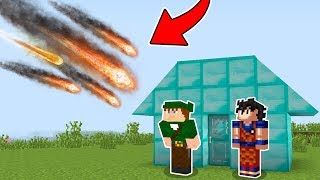 BASE 100% SEGURA DIAMANTE VS CHUVA DE METEOROS DO MINECRAFT!! SOBREVIVEMOS AO DESASTRE?