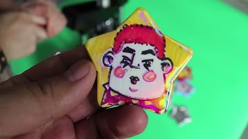 DIY STAR BUTTONS using star shape button maker machine, Laminating machine and laser film.