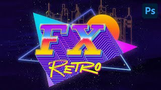 How To Create a Retro Style Chrome Logo Text Effect in Photoshop | 80s STYLE | Typography | Title