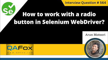How to work with a radio button in Selenium WebDriver (Selenium Interview Question #564)