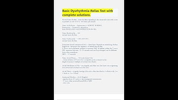 BASIC DYSRHYTHMIA RELIAS TEST WITH COMPLETE SOLUTIONS LATEST 2023 2024