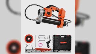 SucceBuy 8000PSI Cordless Electric Grease Gun with 35.4in Hose Car Maintenance Power Tool for 18V Ba