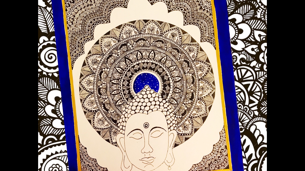 how to draw buddha mandala youtube