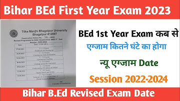 Bihar B.Ed First Year New Exam Date, Tmbu Today Update, T.M.B.U University, BEd 1st Year exam Date