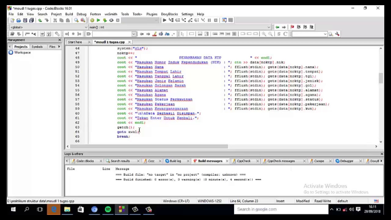 Program Data KTP dengan C++ - YouTube