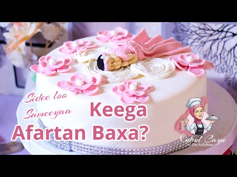Sidee loo Sameeyaa Keega Afartan Baxa | How to make 40 Days baby girl birthday Cake