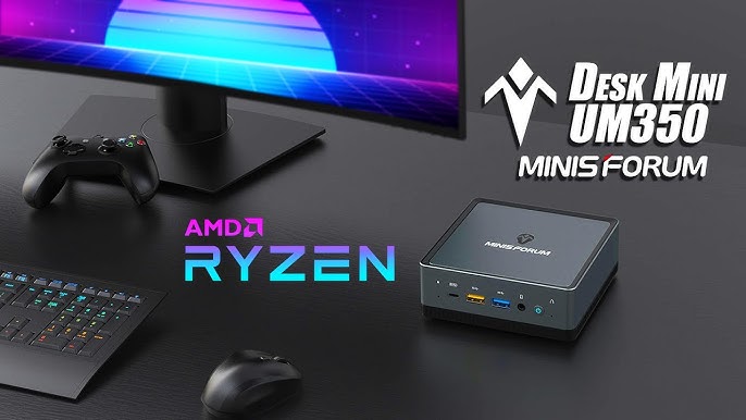 Minisforum Mini PC UM350 AMD Ryzen 5 3550H up to 3.7GHz 16GB RAM 256GB SSD  Windows 11 Gaming Desktop Computer Dual Wi-Fi Radeon Tower 
