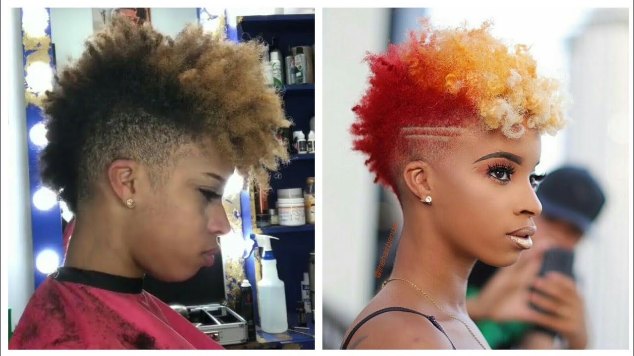 Womens fire red mohawk Transformation  Wild hairstyle makeover  YouTube