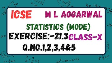 ICSE CHAPTER  : STATISTICS(MODE) EXERCISE  :21.3