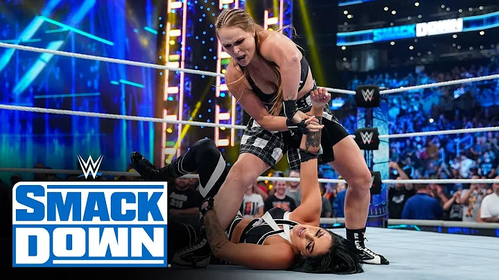 Ronda Rousey attacks Sonya Deville during the brea...