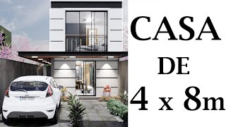 SMALL HOUSE OF 4 x 8 METERS  SMALL TOWNHOUSE