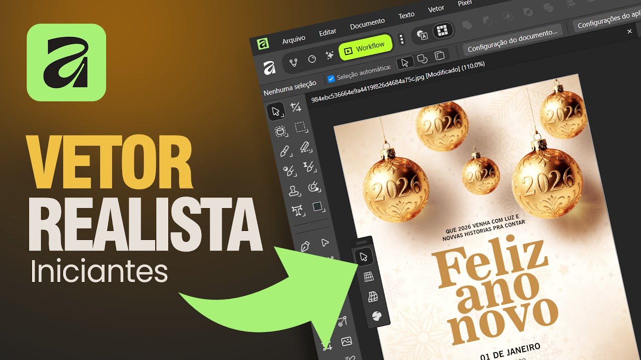 Affinity Designer: Design de Ano Novo Pensado para Redes Sociais