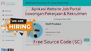 Aplikasi Website Job Portal Lowongan Kerja & Rekrutmen Karyawan Free Source Code (SC)