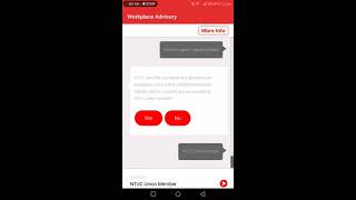 MyNTUC App’s Workplace Advisory Chatbot
