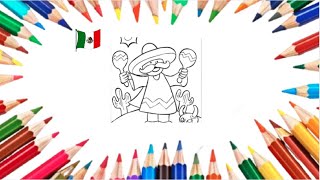 Draw coloring pages. Mexico
