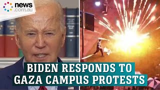 Biden's call for order amid campus protests over Gaza war