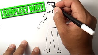 How to draw a person for beginners | Easy People Drawing