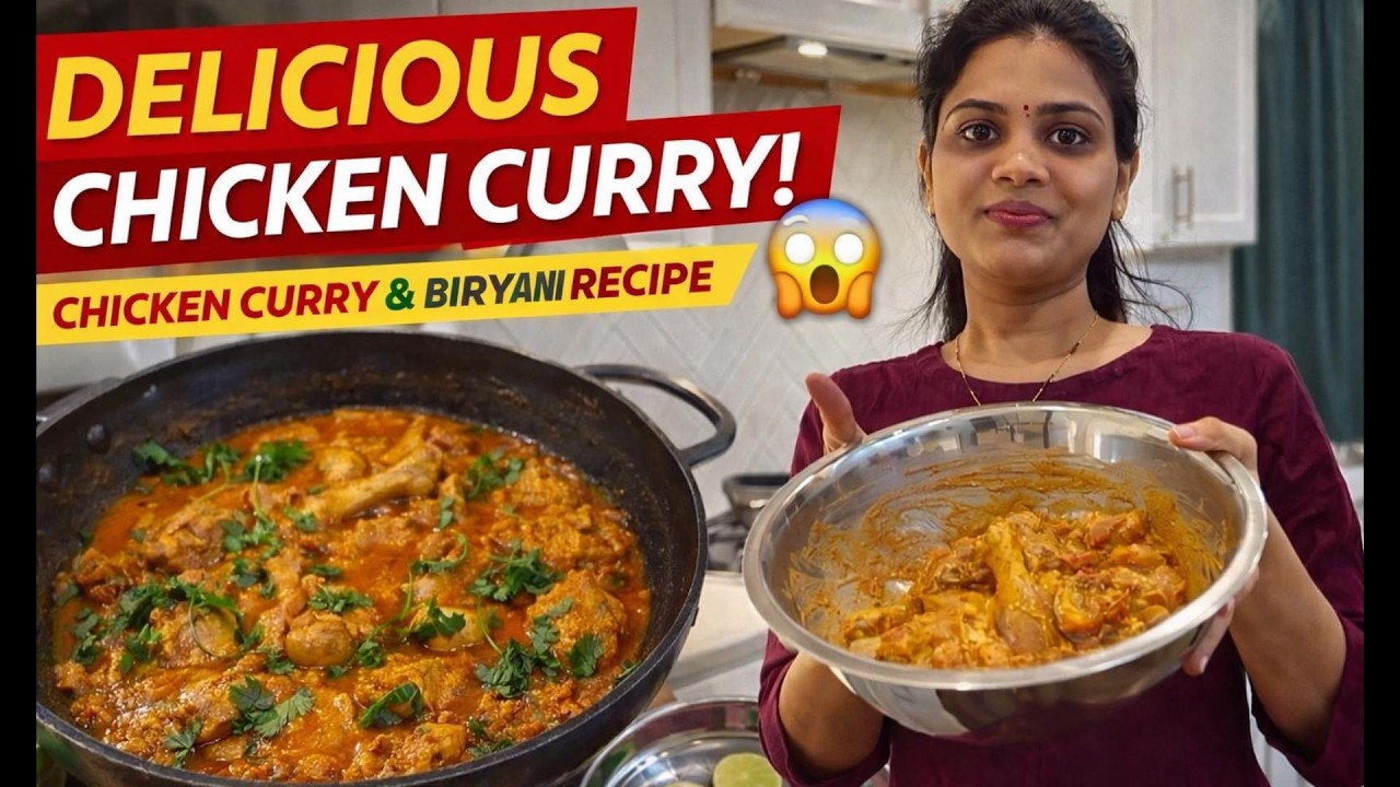 Easy Chicken🐔Curry and Bagara Rice|TeluguVlogs|Youtube|#vlog|Mayini_World|#indianfood|#asmr