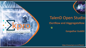 11. Talend tSortRow and tAggregate