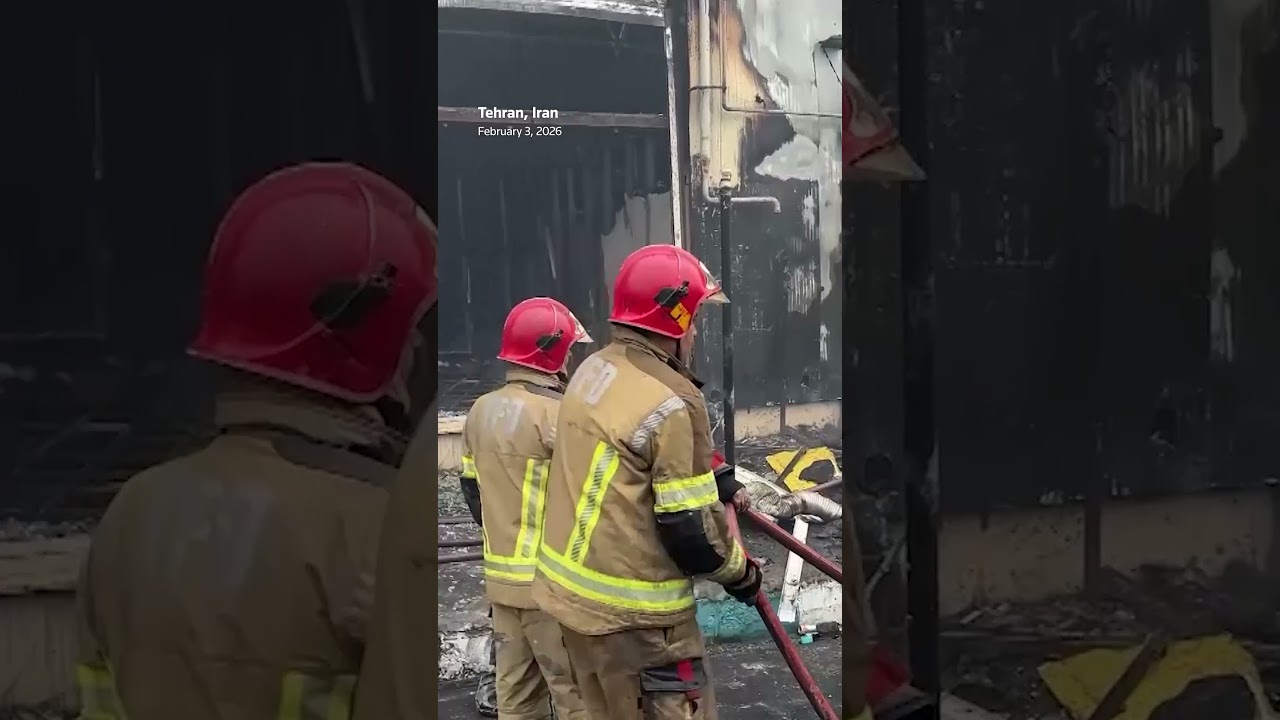 Thick smoke billows as fire engulfs shopping center in Tehran