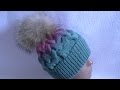 Вязание шапки с косами градиентом.Knitting hats with braids gradient