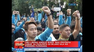 UB: Libu-libong Angkas rider, nag-protesta laban sa paglimita sa bilang nila na pwedeng pumasada