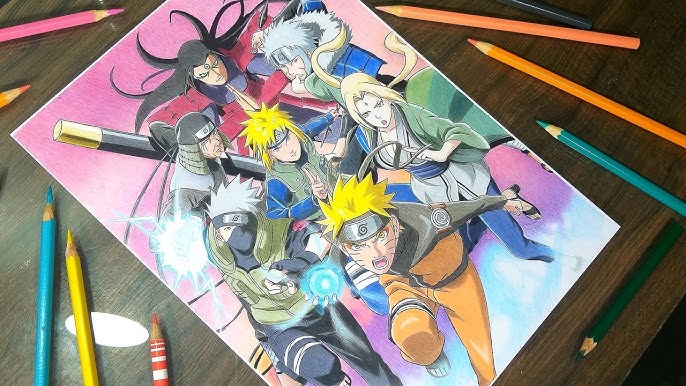 Desenhando e colorindo time MINATO!! KAKASHI, MINATO, RIN E OBITO UCHIHA!!  ( ART SPEED)!!! 