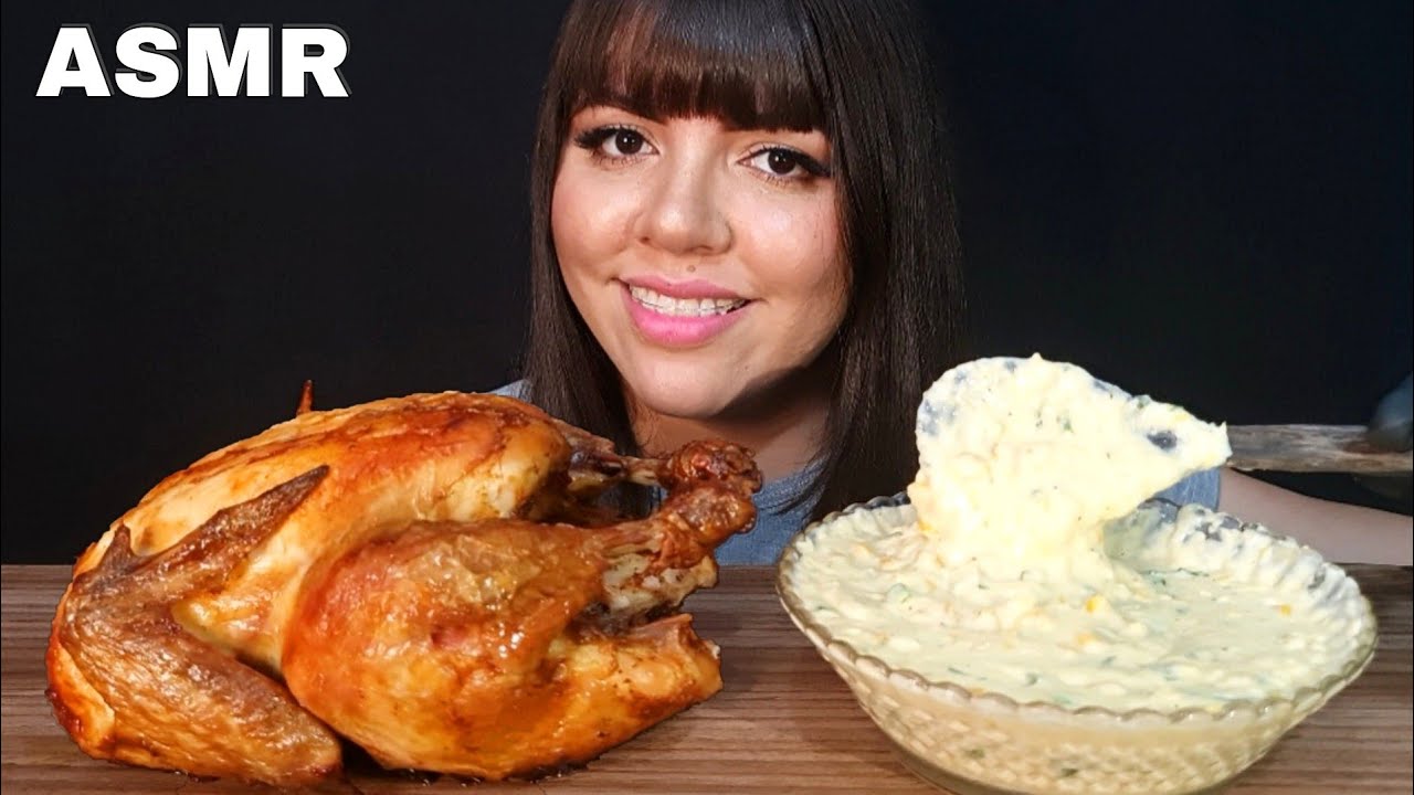 ASMR COMIDA - FRANGO ASSADO COM CREME DE MILHO (MUKBANG BRASIL) EATING SOUNDS