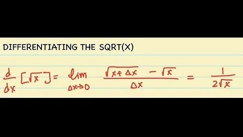 Calculus | The Derivative of the Square Root Function