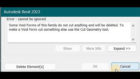 Autodesk Revit error creating void sweep || Some void forms of this family do not cut anything