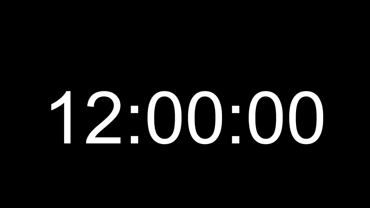 12 Hour Countdown Timer | Silent HD Timer | No Music — Perfect for ...