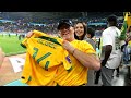 Socceroos family and friends celebrate Denmark win