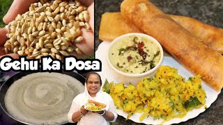 Gehu Ka Dosa | Masala Dosa With Chutney Recipe | Instant Dosa Recipe | wheat Flour Dosa Recipe