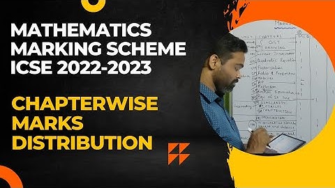Marking scheme for Maths icse 2022-2023 | Marks distribution chapter wise for Mathematics icse