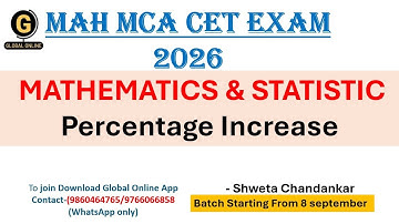 MAH MCA CET Exam 2026| Mathematics& statistic |Percentage Increase Questions| By ShwetaChandankar