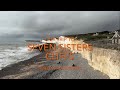 Day trip to The Seven Sisters chalk sea cliffs on the English Channel coast, East Sussex