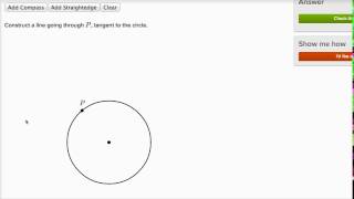 Another example using compass and straightedge for tangent line