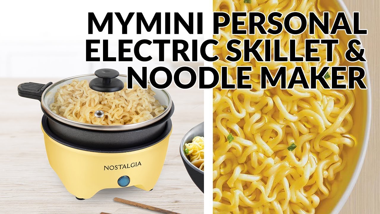 Nostalgia MyMini Personal Electric Skillet & Rapid Noodle Maker, Perfect  For Healthy Keto & Low-Carb Diets, Yellow