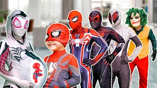 PRO 5 SUPERHERO STORY|| JOKER impersonates SPIDER-MAN & kidnaps a PREGNANT White Spider (ALL Action)