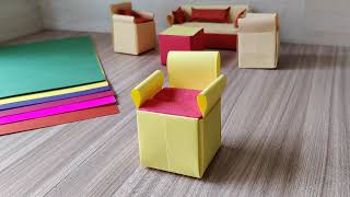 origami single seater sofa.  Easy Step by step tutorial to make an origami single seater sofa