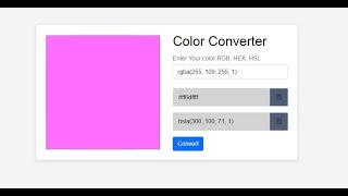 Color Converter App in VanillaJS screenshot 1