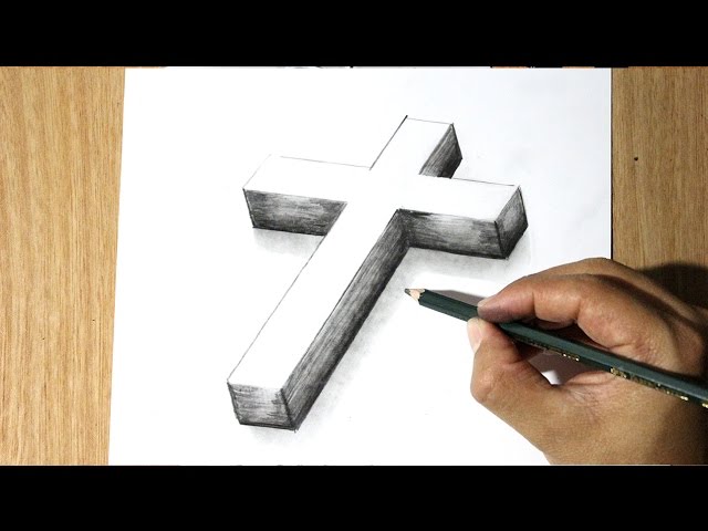 How to Draw a Cross in 3D - Easy 3D Drawings - Easy Art - thptnganamst.edu.vn