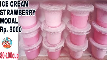 ES KRIM STRAWBERRY POP ICE | HOW TO MAKE ICE CREAM STRAWBERRY