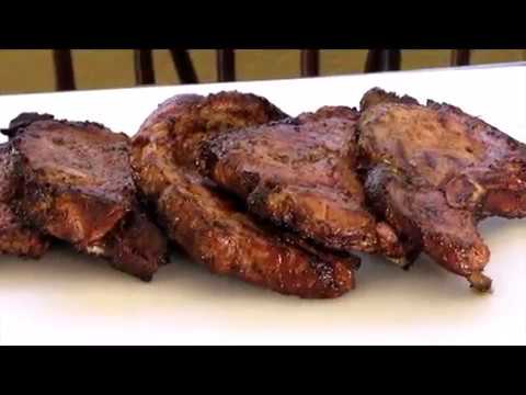 Inspired Jamaican jerk pork chops on the 22 inch Weber kettle Grill pork chops Large