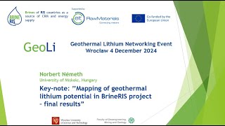 Mapping of geothermal lithium potential in BrineRIS project - final results/ Norbert Németh