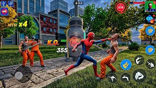 🔥 Spider Hero vs Prison Gangsters Fight Gameplay 😱 Ultra Realistic Open World Action screenshot 4
