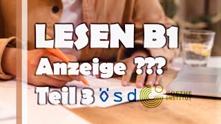 B1 | LESEN TEIL 3 | ÖSD GOETHE PRÜFUNG | Anzeigen كيفاش تخدم