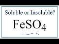 Solubility of Sulfates and Ions